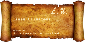 Liess Ulisszesz névjegykártya